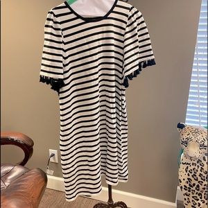 Broome Street by Kate Spade black/cream striped casual dress!